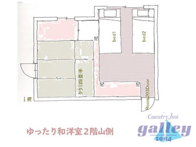 山側和洋室の見取り図